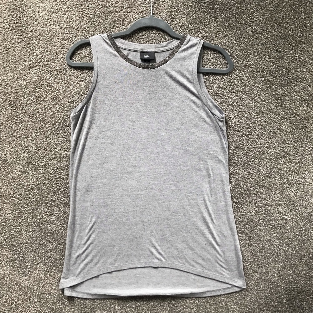 Grey beaded neck tunic by Mossimo